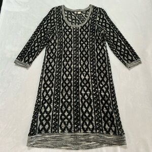 Moth Black and Gray Knit Top